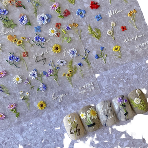 Qian Ya Flower Nail Art Decal <span class=keywords><strong>3D</strong></span> Flower Nail Decal Primavera Verano Margaritas <span class=keywords><strong>Girasol</strong></span> Diseño Nail Art Decoración - Product Image 1