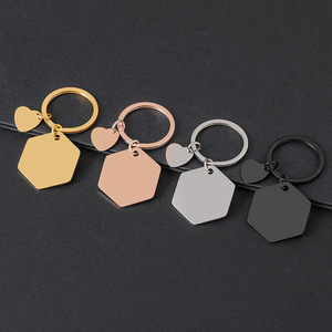 <b>Custom</b> logo Personalized Blank Metal hexagon stainless steels <b>Custom</b> Engraving Metal Blank <b>Dog</b> <b>Tag</b> keychain - Product Image 4