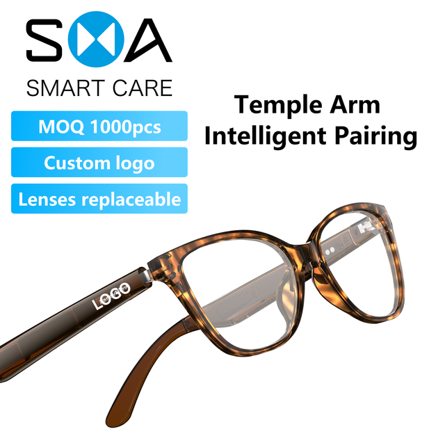 2026 OEM Smart Audio Glasses with 3 Changeable Frames Bluetooth Open Ear Sunglasses AI Voice Control HD Call Magnetic Charging