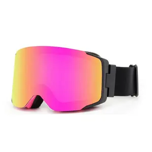 OEM kacamata papan salju magnetik, musim dingin Anti kabut pelindung kacamata Ski untuk dipakai