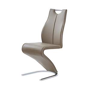 <b>Brown</b> Modern Fabric <b>Dining</b> <b>Chairs</b> with Metal Legs (Kit of 2) - Product Image 1