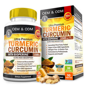 Oem 1500Mg Curcuminoid Natuurlijke Kurkuma Extract <span class=keywords><strong>Capsules</strong></span> Pure Niet-Gmo Veganistische Curcumine Extract Poeder Biologische Kurkuma <span class=keywords><strong>Capsules</strong></span> - Product Image 1