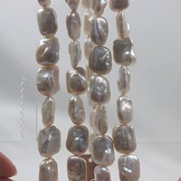 Chaîne de perles baroques carrées blanches de luxe AA+ en perles d'eau douce naturelles de haute qualité pour la fabrication de bijoux en gros