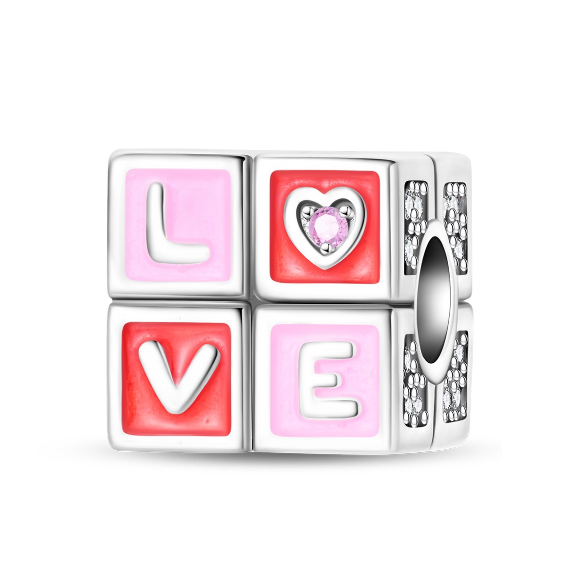 Pac2137-love rubiks cube luminous beads