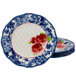 Plato de cena festoneado de melamina, elegante, blanco de boda, <span class=keywords><strong>platos</strong></span> de ensalada - Product Image 3