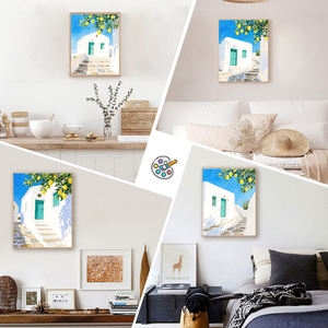 Dipingi con i kit per la casa bianca greca e il colore dei limoni in base ai numeri per adulti antistress dipinto a mano pittura fai da te - Product Image 2