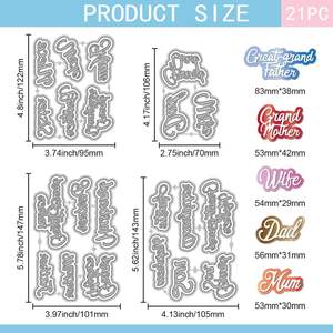 قوالب قص من الفولاذ الكربوني بتصميم عائلي من GLOBLELAND، تشمل الحروف الأبجدية لصناعة البطاقات والصور والحرف اليدوية - Product Image 2