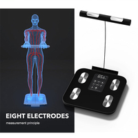 Produit populaire : Pèse-personne numérique LED pour la maison, analyse de la composition corporelle, IMC, 8 électrodes, mesure de la graisse corporelle, avec application