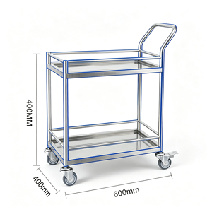 Carrito de Servicio Móvil de Acrílico de 3 Niveles para Catering, Carro de Comida con Ruedas y Asa Resistente para Banquetes y Hoteles - Product Image 4