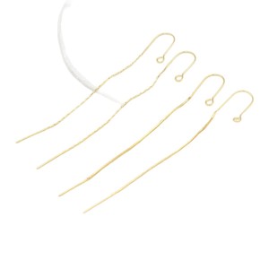 U-shaped <b>earring</b> thread and <b>earring</b> post, 14K/18K genuine gold handmade color-preserving <b>earring</b> accessories, DIY chain-shaped - Product Image 5