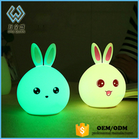 Lampe de nuit LED pour bébé en silicone souple coloré, dessin animé mignon, animal, respirant, pour la chambre d'enfant