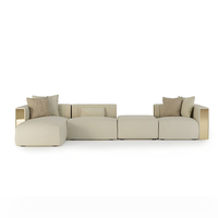 Canapé modulable extensible haut de gamme en tissu pour salon, style villa italienne, personnalisable pour hôtel de loisirs