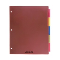 AFFISURE A4 A5 A6 diviseurs d'indexation en plastique coloré Page étiquettes classifiées diviseurs à onglets en plastique Transparent pour classeur à 3 anneaux