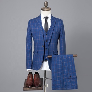 Nouveau <span class=keywords><strong>costume</strong></span> décontracté pour hommes <span class=keywords><strong>costume</strong></span> d'affaires pour hommes Blazer veste Tux gilet et pantalon hommes Plaid coupe moderne <span class=keywords><strong>costume</strong></span> <span class=keywords><strong>3</strong></span> pièces - Product Image 1