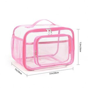 Sac à dos transparent en PVC imperméable de grande capacité, inspiré de la mode coréenne, avec logo personnalisé, pour les voyages et les activités de plein air (commande en gros) - Product Image 3