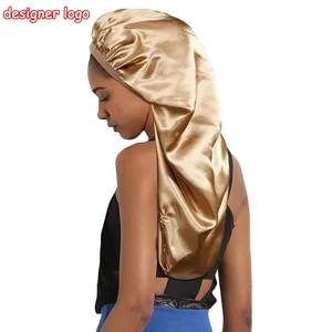 Bonnet en Satin pour cheveux, accessoire pour dormir, pour cheveux longs