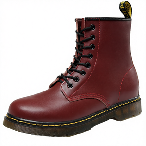 Botas Británicas Retro de Piel Vacuna con Cordones, Antideslizantes, Punta Redonda, para Hombre y Mujer, Invierno - Product Image 4