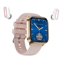 Reloj Inteligente TWS 2 en 1 con Control de Música y Frecuencia Cardíaca, Auriculares, Reloj Inteligente con Función de Llamadas por Bluetooth