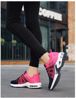 Chaussures de course pour femmes en tissu tissé souple et confortable à lacets, tendance mode, respirantes, style marche