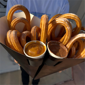 Caja <span class=keywords><strong>para</strong></span> <span class=keywords><strong>Churros</strong></span> con Compartimento <span class=keywords><strong>para</strong></span> Salsa, Cartón Rígido Kraft <span class=keywords><strong>para</strong></span> Llevar con Chocolate, Certificado FSC, Libre de PFAS - Product Image 2