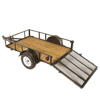 Remorque de transport de petites machines Hyroad, remorque de peinture au pistolet avec rampes de chargement, essieu simple, utilisation légère, 3000x1500mm, capacité de charge de 750 kg