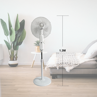 Ventilateur solaire rechargeable de 16 pouces à 3 vitesses avec télécommande et lumières, ventilateurs solaires d'extérieur multi-ajustables