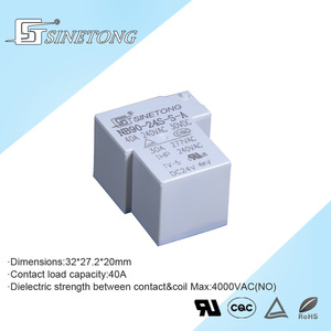 Sinetong รีเลย์กำลัง40/30A, รีเลย์แม่เหล็กไฟฟ้า SPDT 4ขา12V ขนาดเล็กวงจรปิดผนึก1A รูปแบบการติดต่อ - Product Image 5