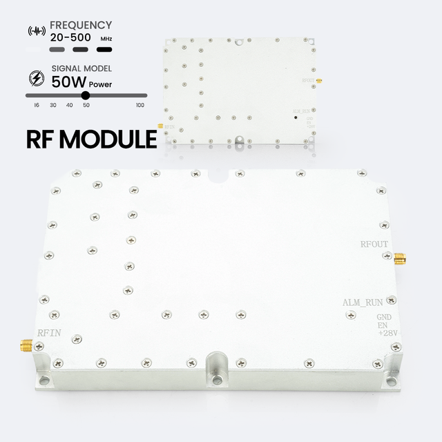 RF Gan Module Anti-drone Module 50W 20-500MHz Wideband LoRa Module UAV RF Activity Detection Unit Public Safety Event Protection