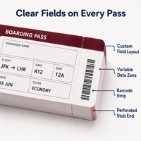 Imprimante de billets d'avion personnalisés en papier couché fantaisie avec impression offset et format sur mesure