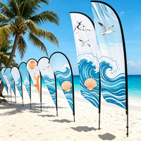 Drapeau promotionnel « Ouvert pour la vente » 4,5 m en polyester pour extérieur, impression numérique, mât en aluminium