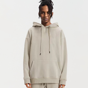 Wholesale High Quality 80% Cotton 20% Polyester Olive <strong>Green</strong> <strong>Hoodie</strong> Winter Warm Plain Pullover <strong>Hoodie</strong> for <strong>Men</strong> - Product Image 3