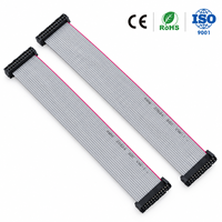 Connecteur femelle IDC 22 broches 1,27 mm 2,54 mm avec gaine PVC pour usage électronique, câble plat 300 V de 100 mm de longueur