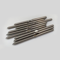 Kit de quincaillerie pour garde-corps de terrasse en acier inoxydable T316, pour câble de 1/8 po, avec vis à sertir à filetage gauche et droit pour poteaux en bois