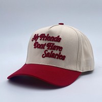 Gorra de béisbol de algodón de alta calidad 2024, estilo de Marco en A de 5 paneles, logotipo bordado personalizado de dos tonos, patrón de letras en relieve 3D