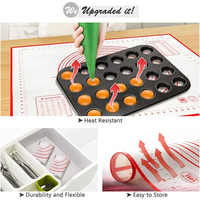 Tapis de pâtisserie en silicone jetable double face antiadhésif écologique FLEET 40x50cm 0,40mm d'épaisseur, compatible four et lave-vaisselle, pour la cuisson de la pâte