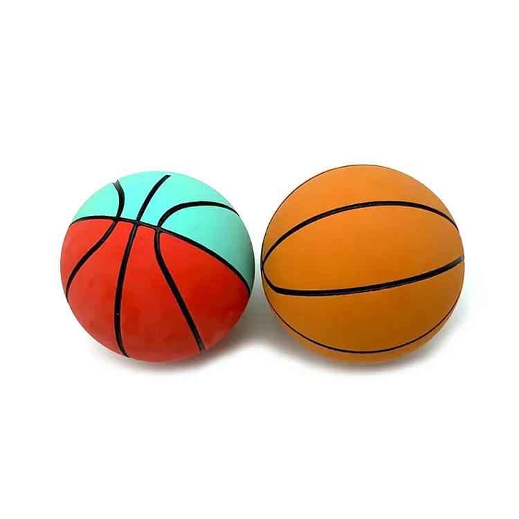 Pelota de juguete deportiva de baloncesto para niños, mini pelota de juguete de goma natural con logotipo personalizado bicolor