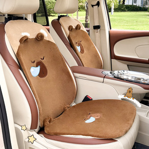 Coussins de siège de voiture Kapibala en peluche, chauds pour l'hiver, extra doux, design de dessin animé pour la décoration intérieure de voiture - Product Image 1