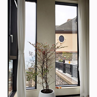 Ventana Fija Moderna Minimalista de Aleación de Aluminio, Gran Área de Vidrio, Resistente a Huracanes, Aislamiento Acústico, Resistente al Calor