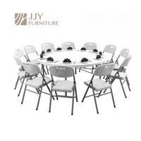JJY-ZDZ-G001 Offre Spéciale 4ft 5ft 6ft banquet table ronde pliante en plastique pour événements mariage table à manger ronde en plastique