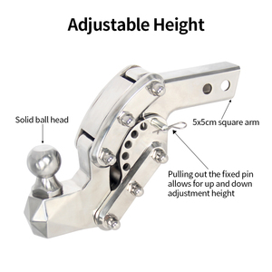 Enganche de Remolque Ajustable de Acero Inoxidable para Parachoques Trasero, Tubo Receptor de 2 Pulgadas, Brazo para Remolque Todoterreno, Accesorios para Remolque de Campamento - Product Image 2