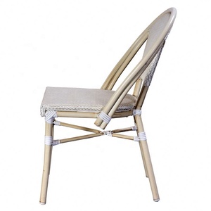 Chaise de salle à manger en rotin empilable en aluminium loisirs Portable jardin Restaurant empilable en plein air <span class=keywords><strong>Paris</strong></span> café Bistro - Product Image 3
