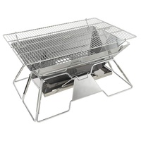 Gril de BBQ pliable d'acier inoxydable gril portatif de charbon de bois de camping