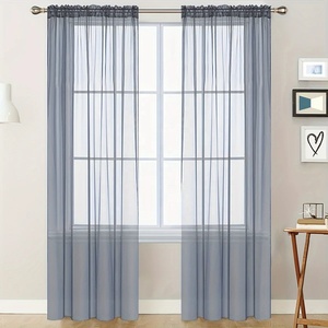 Modern White Sheer <strong>Curtain</strong> Fabric Solid Color Half Blackout Sheer <strong>Curtains</strong> for Office Bedroom Living Room Hospital Hotel - Product Image 2