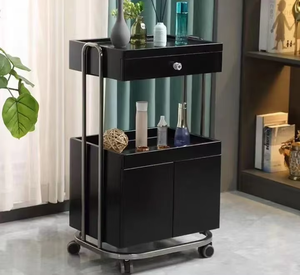 Stainless steel version luxury beauty salon push cart skin management <b>tool</b> cart nail storage and storage mobile storage rack - Product Image 4