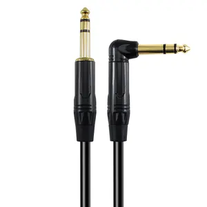 Manufacturer Right Angle Plug guitar audio instrument cable 6.35mm Best electric guitar cablegold plated 6.35mm audio cable