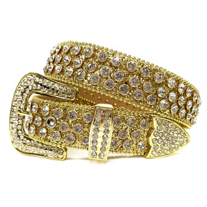 Grande taille Bling Bling doré blanc pour hommes <span class=keywords><strong>ceinture</strong></span> en strass personnalisée grande taille cristal clouté cuir <span class=keywords><strong>ceinture</strong></span> en diamant Designer - Product Image 2