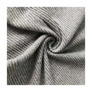 Hot sale OEM/ODM 2*2 soft melange RIB polyester spandex fleece Rib knitted Fabric Fashion Woman