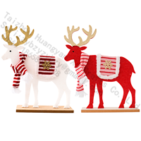 Figurine de renne de Noël en bois, décoration de table, faite à la main, pour cheminée, étagère, ornement d'hiver style ferme, cadeau