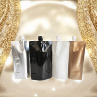 Pochette à bec verseur 500 ml, blanc, noir, or, argent, en aluminium multicouche épais, imprimée en héliogravure, pour emballage de vin, liquides et boissons