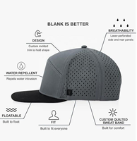 Gorras Personalizables para Hombre, de 6 Paneles, para Golf, Resistentes al Agua, de Poliéster, con Visera Plana y Cierre a Presión, con Perforaciones Láser